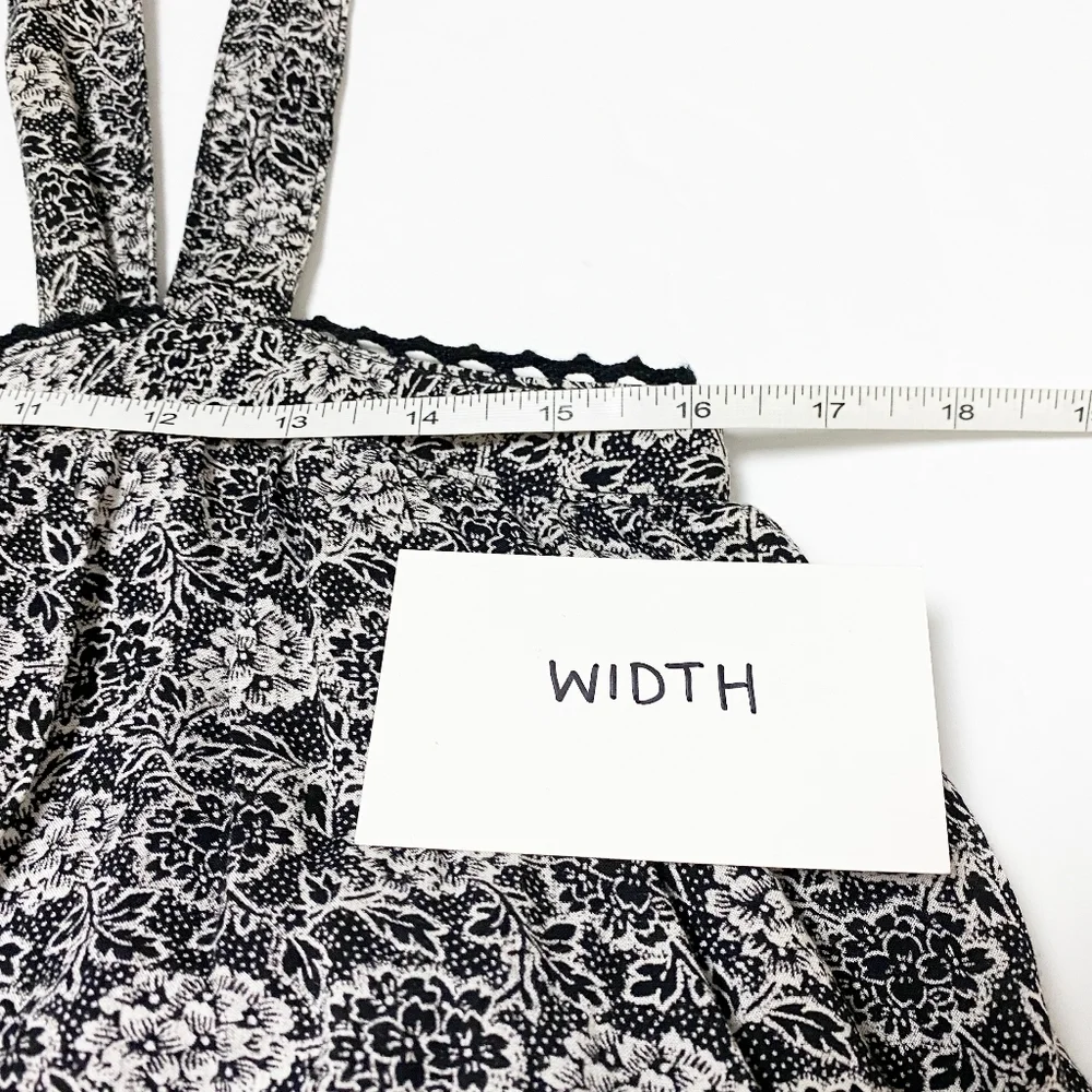 Free People Sweet Caroline Tank Top ruffle black white‎ floral sleeveless boho